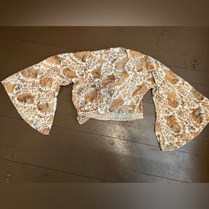 NEW Bohemian style wrap shirt with batwing sleeves! super flattering!